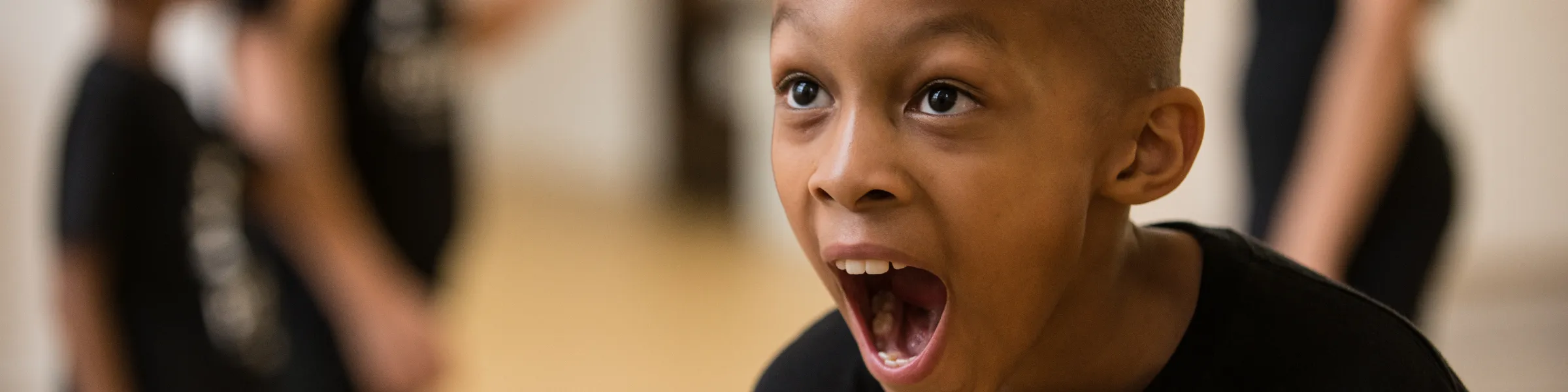 Child acting in drama class